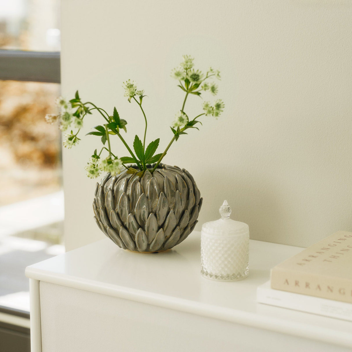 Peony Green vase
