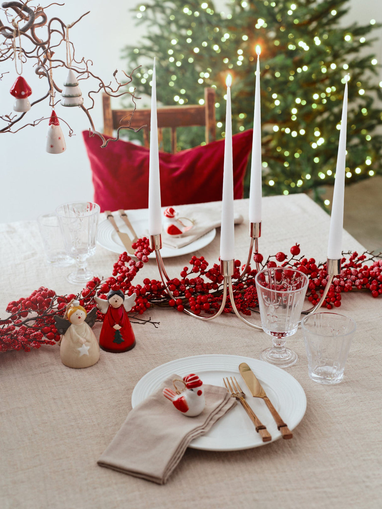 Gabrielle engel beige og rød sett à 2