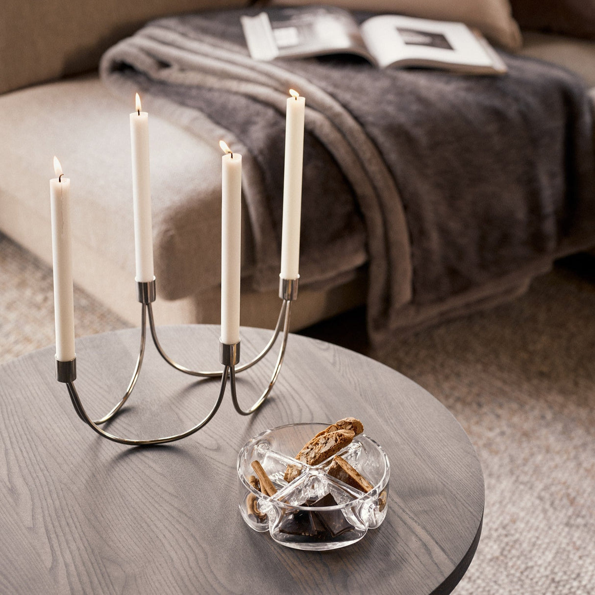 Wilson Silver lysestake for 4 lys