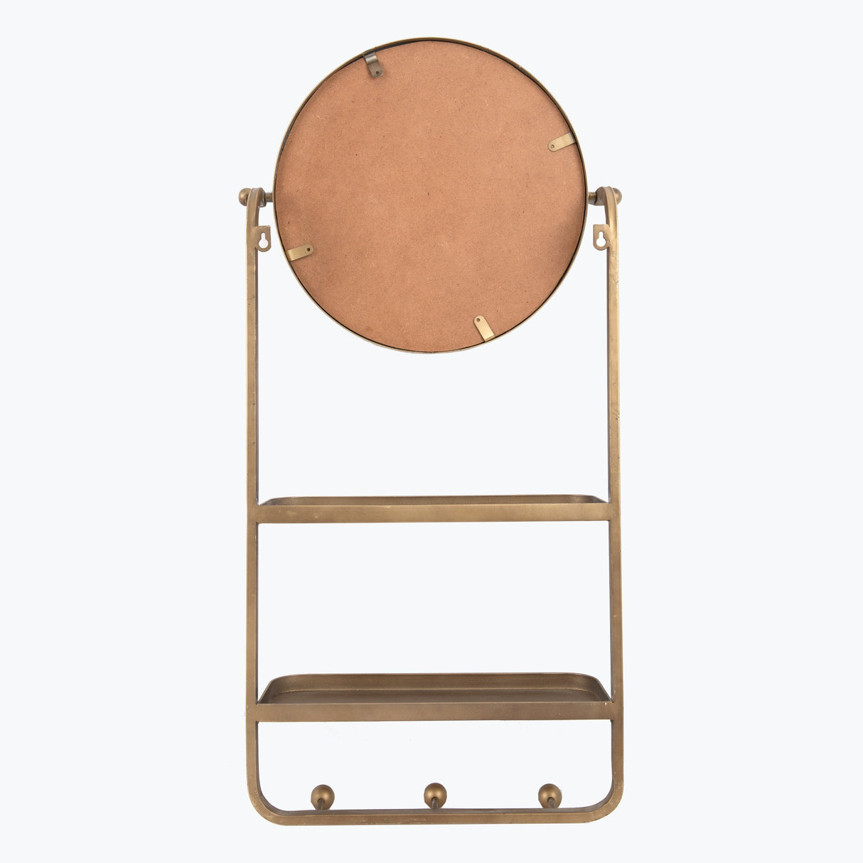Belmond mirror with shelves and hooks