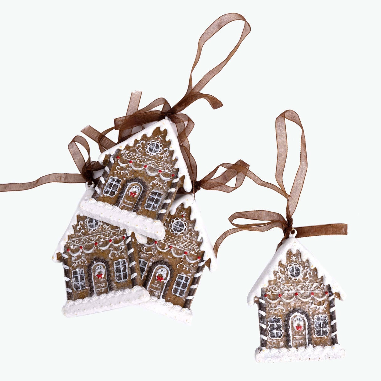 Pepperkakehus julepynt 4 stk