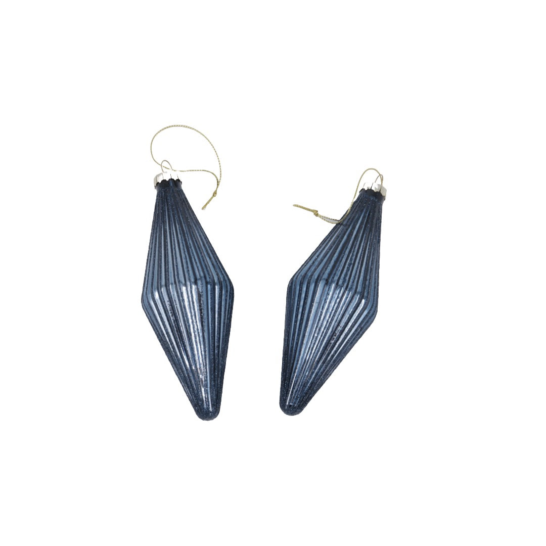 Julepynt spiss blå 2 stk