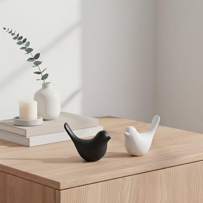 Bird figur svart large