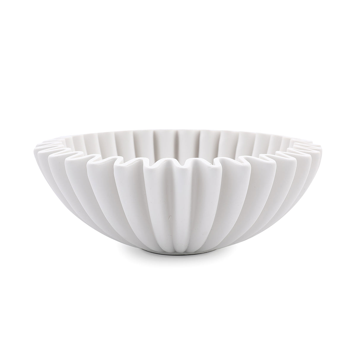 White Ribbed skål stor