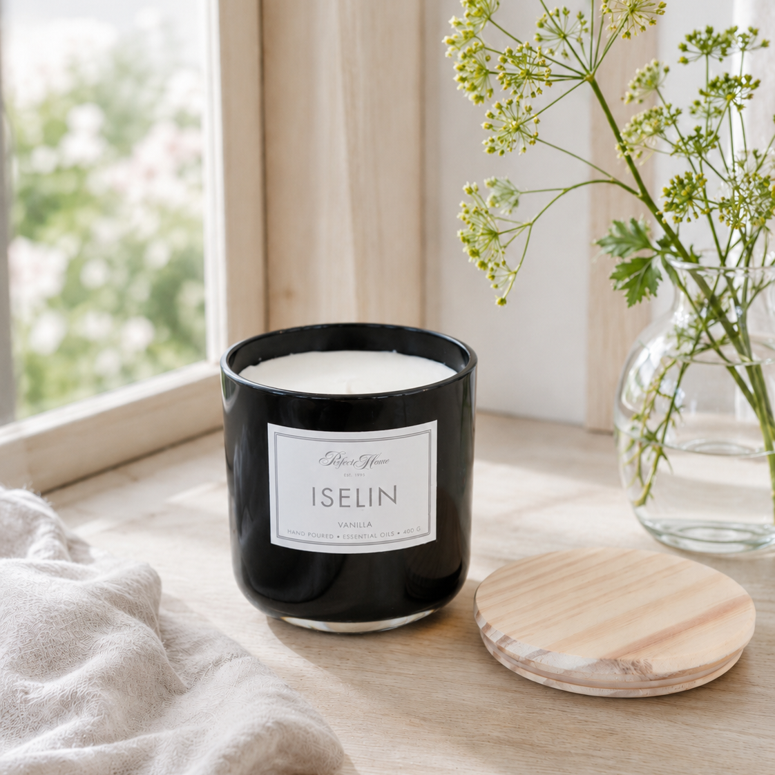 Iselin Black duftlys Vanilla