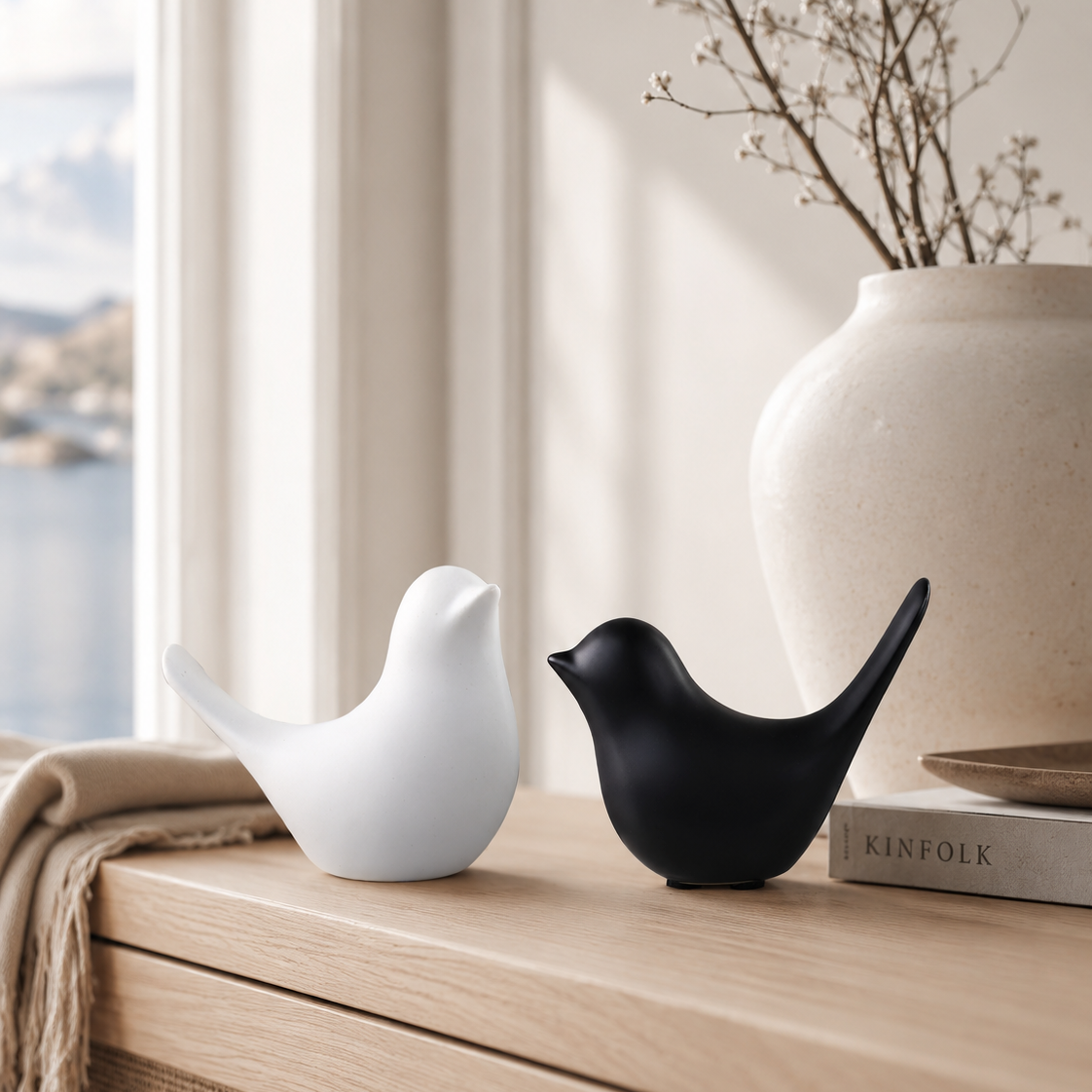 Bird figur svart large