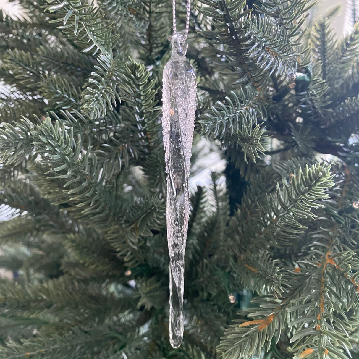 Julepynt istapp frostet 15 cm 4 stk