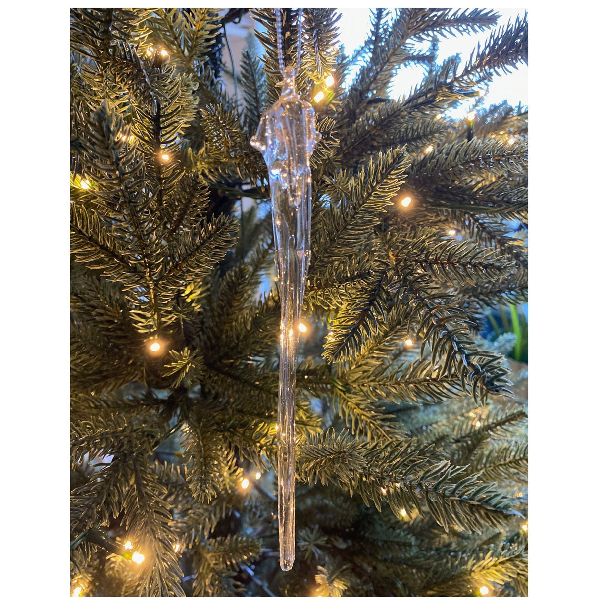 Julepynt istapp m/dråper 20 cm 4 stk