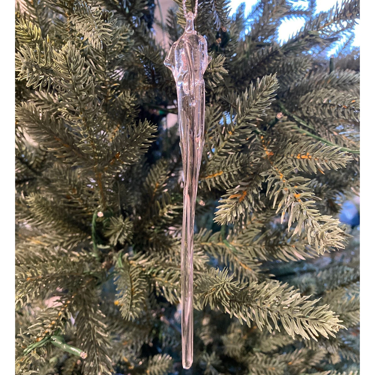 Julepynt istapp m/dråper 20 cm 4 stk