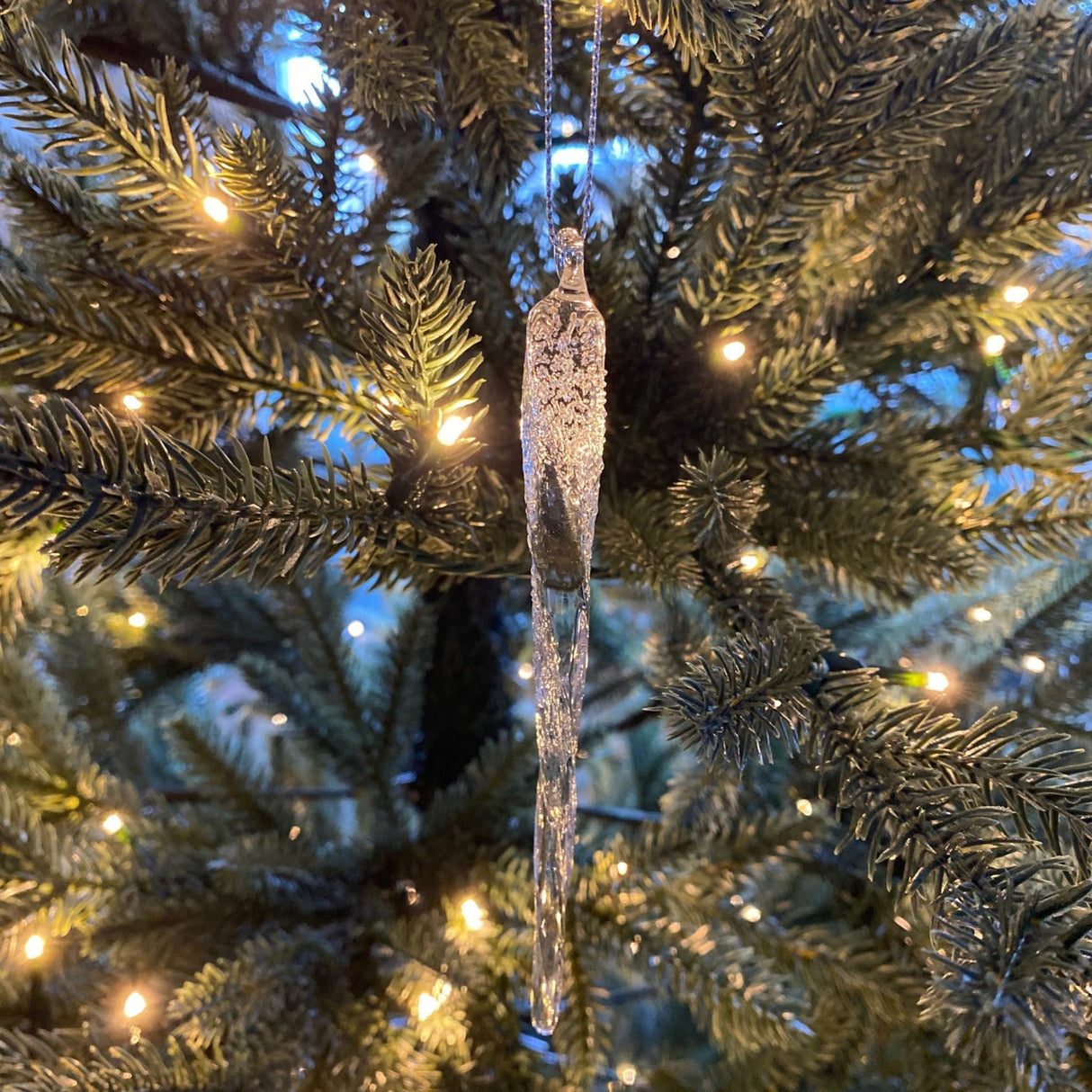 Julepynt istapp frostet 15 cm 4 stk