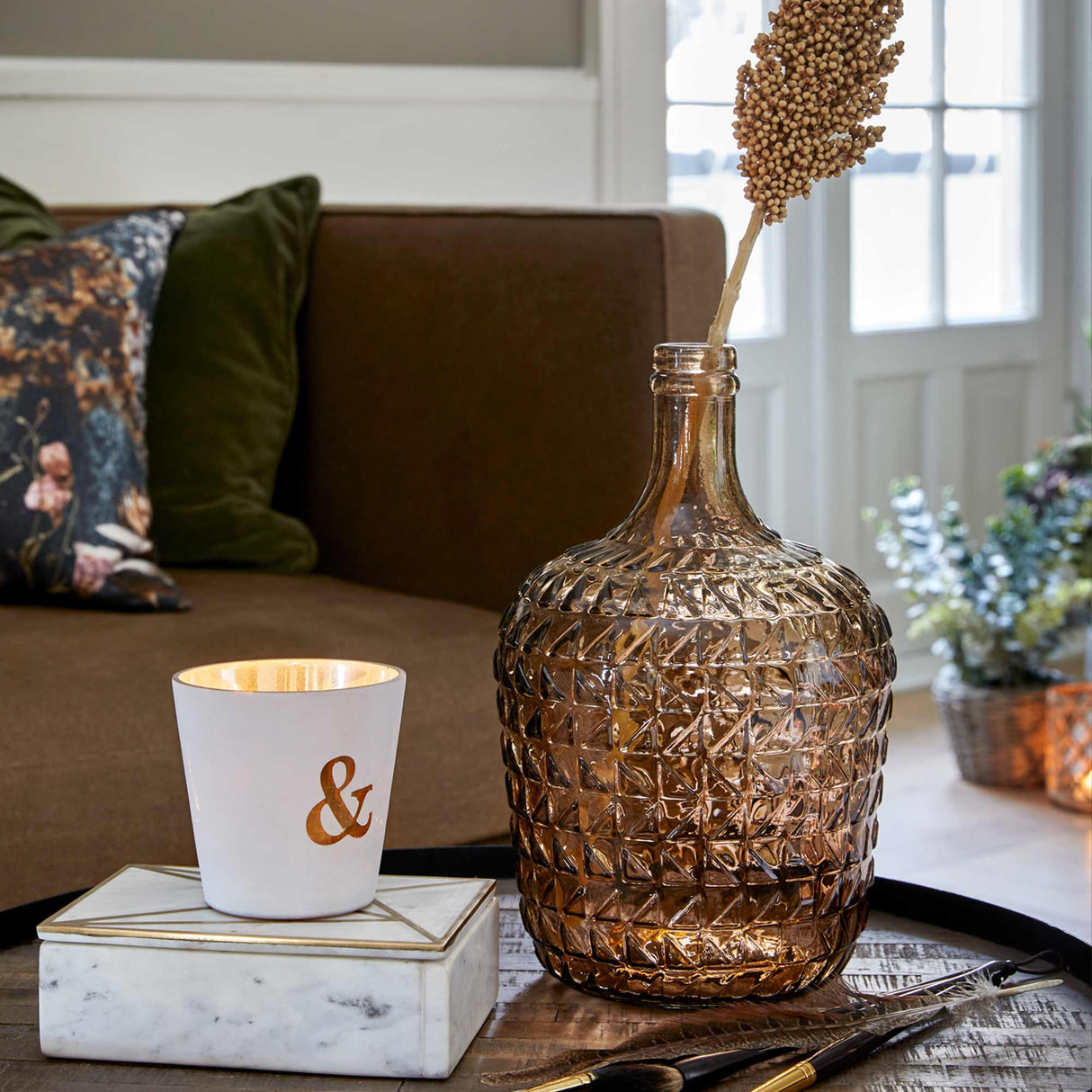 Catalania Brown dekorflaske/vase