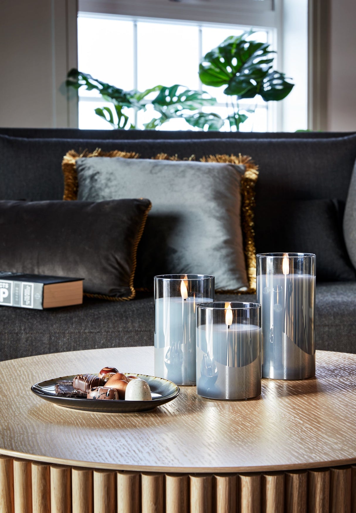 Ambience lys med glass 12 cm