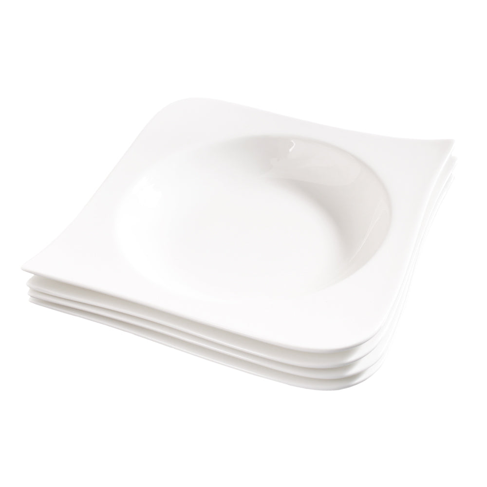 Hvit Lilje dyp tallerken 4 stk