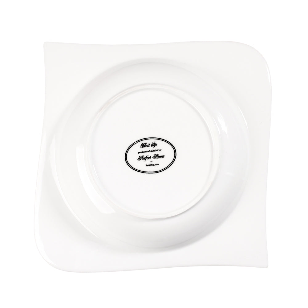 Hvit Lilje dyp tallerken 4 stk