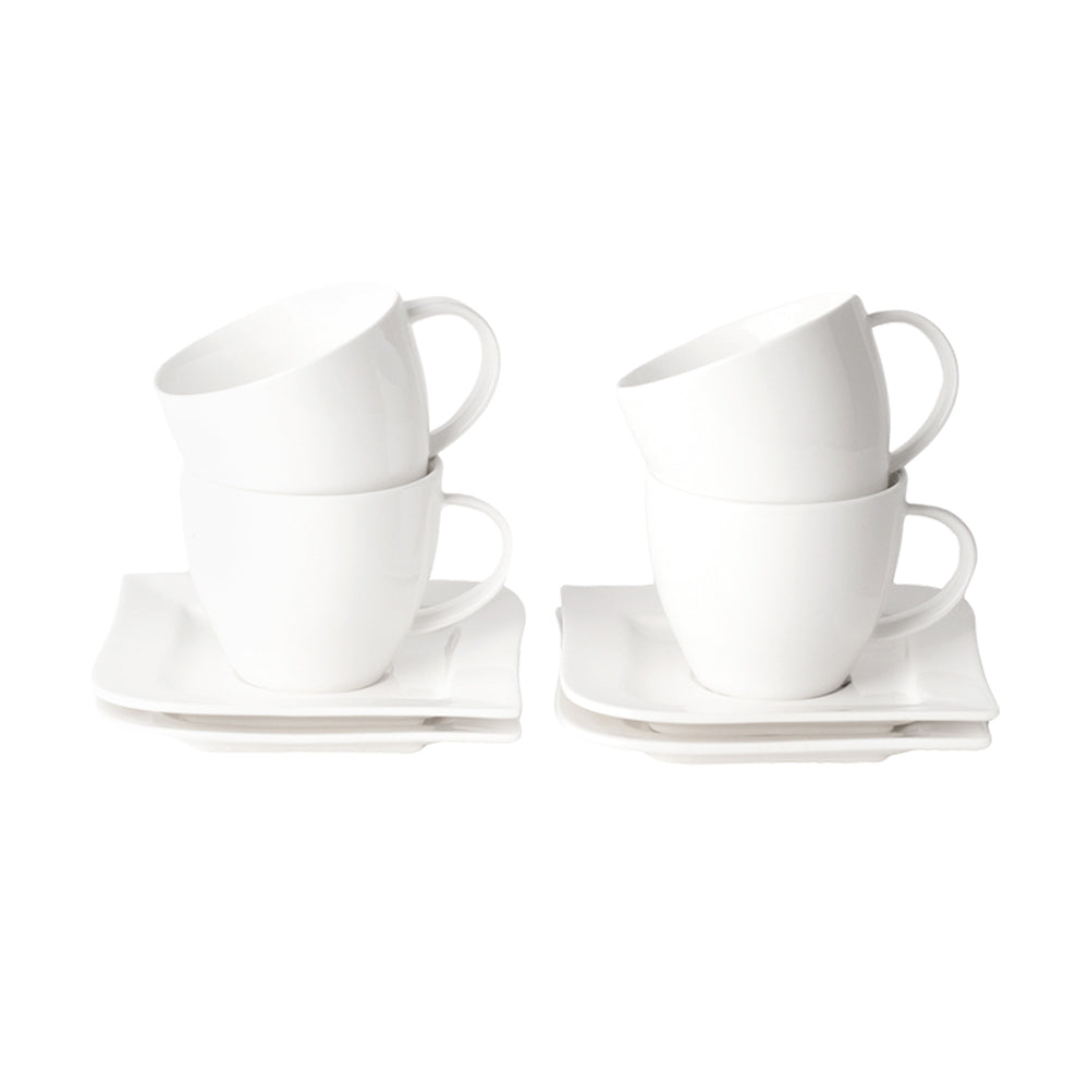 Hvit Lilje kopp m/skål 4 stk