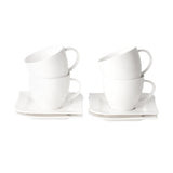 Hvit Lilje kopp m/skål 4 stk