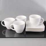 Hvit Lilje kopp m/skål 4 stk