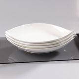 Hvit Lilje oval tallerken 4 stk