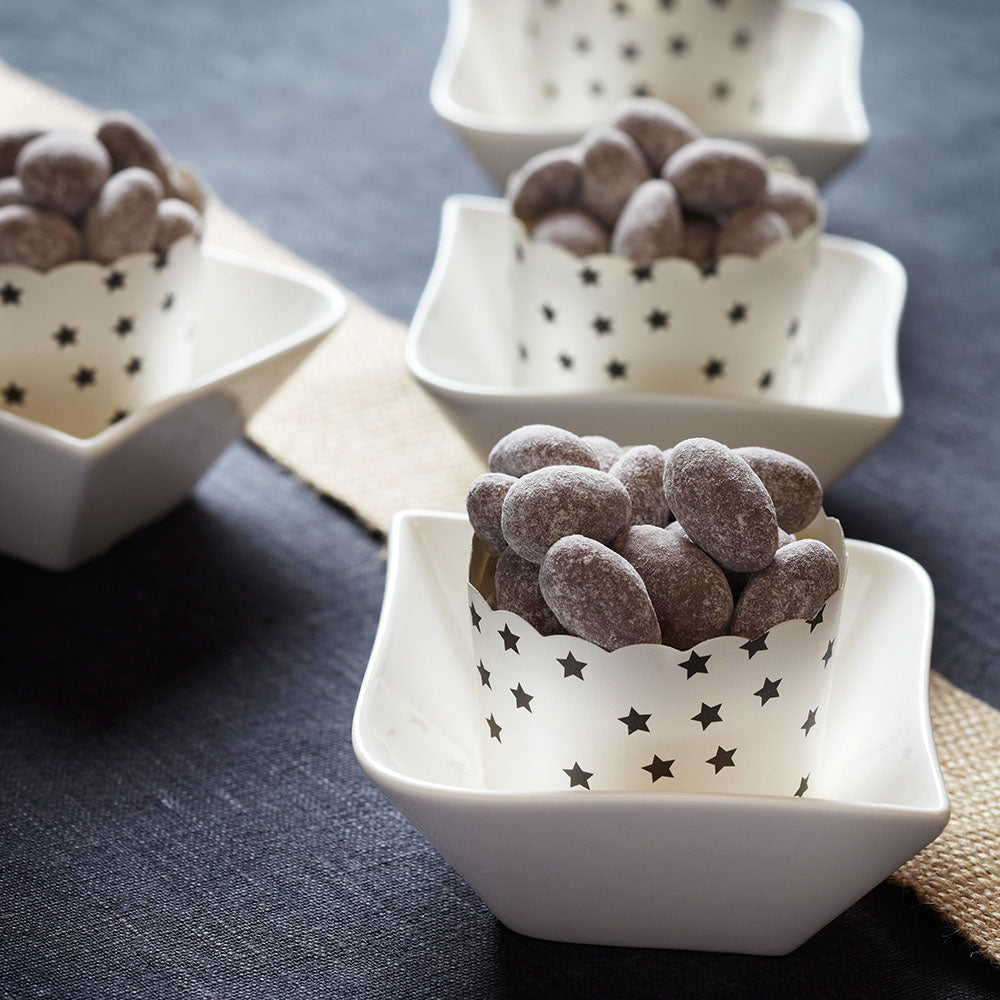 Hvit Lilje skål liten 4 stk