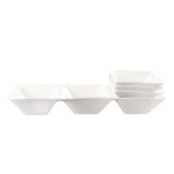 Hvit Lilje tredelt skål og 3 små skåler