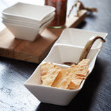 Hvit Lilje tredelt skål og 3 små skåler