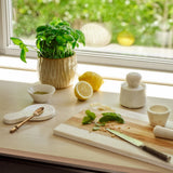 White Marble morter med støter stor