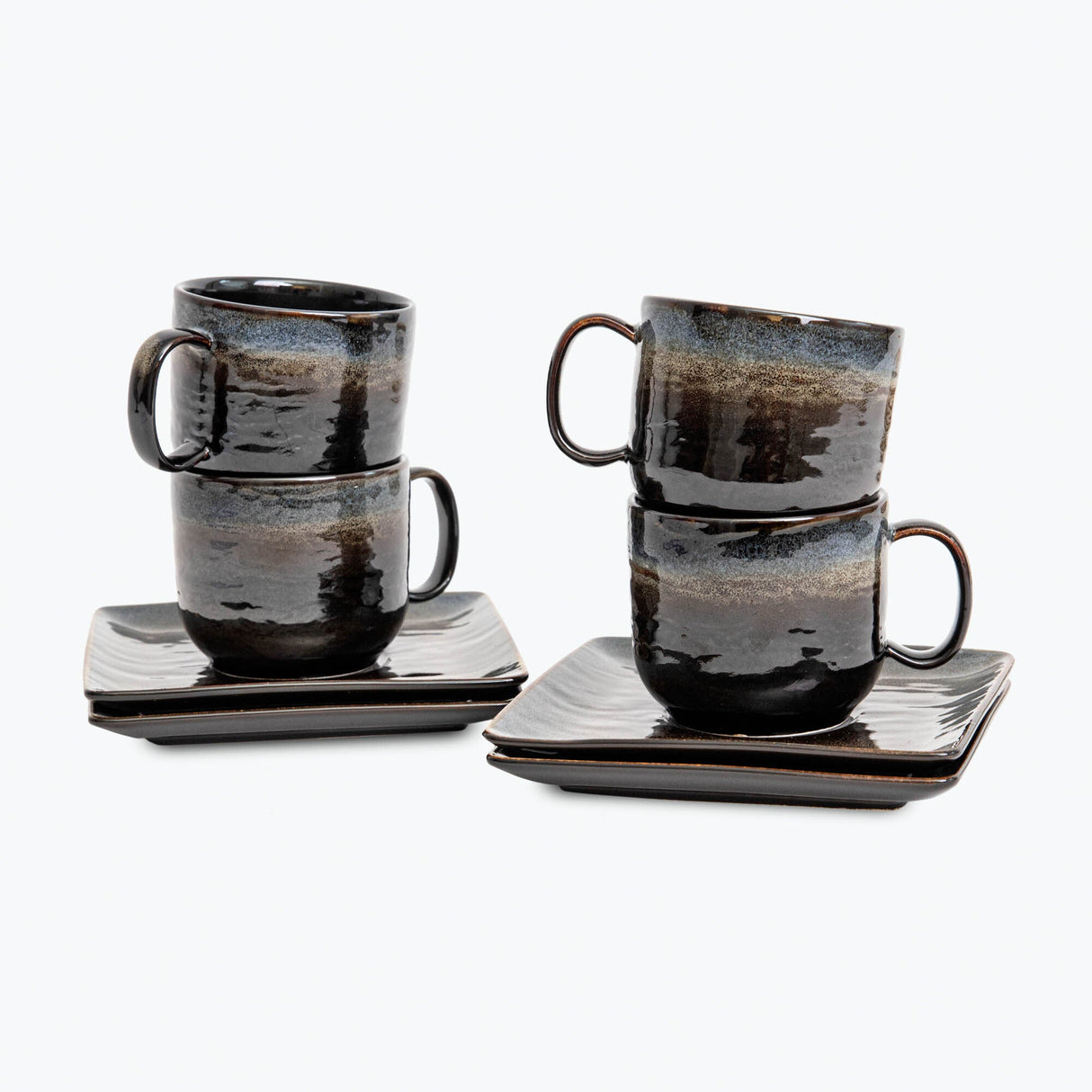 Nordic Night mug with saucer, 4-pack