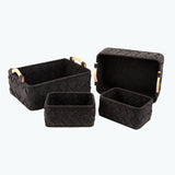 Zermatt oppbevaringskurv koksgrå sett à 4