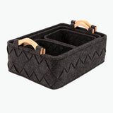 Zermatt oppbevaringskurv koksgrå sett à 4