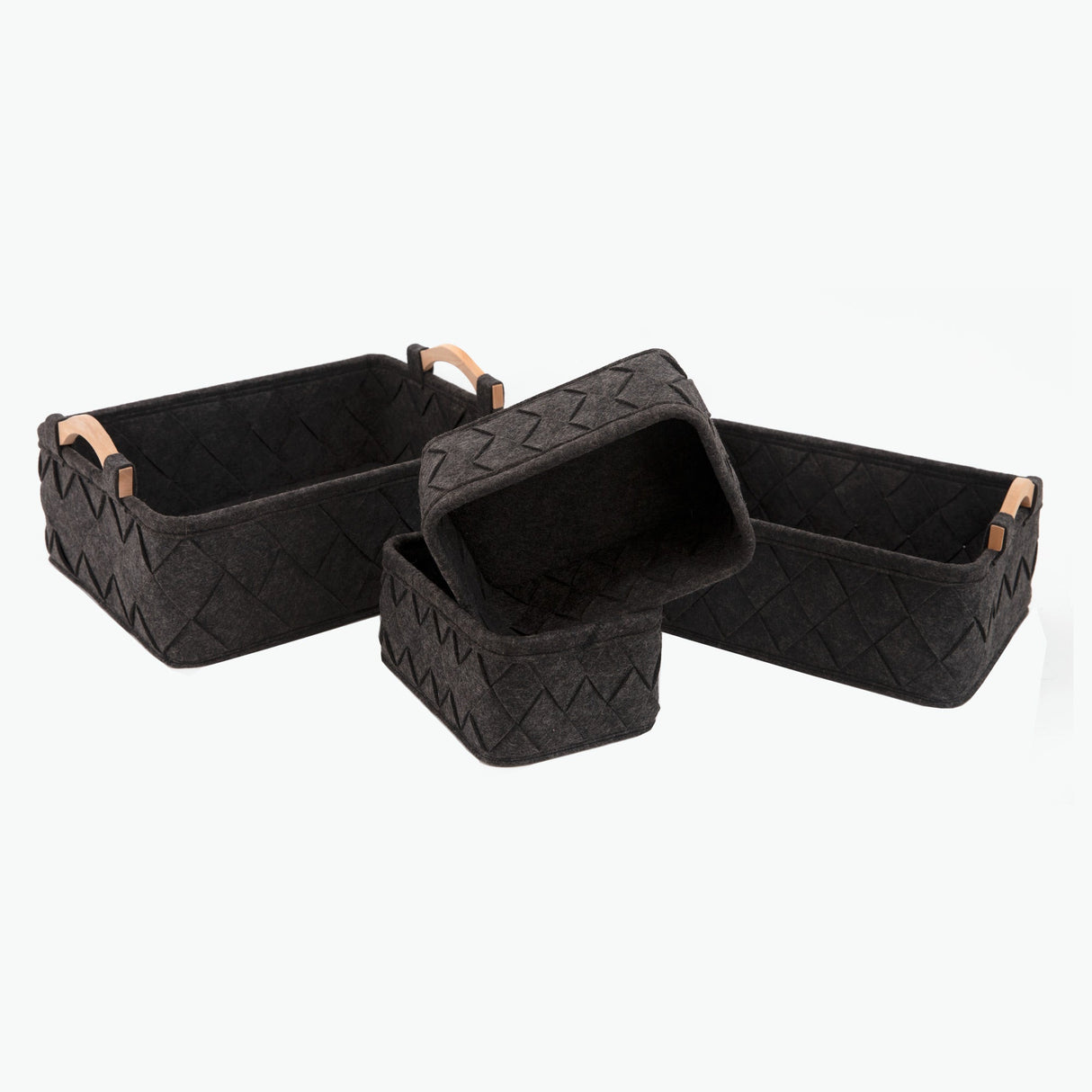 Zermatt oppbevaringskurv koksgrå sett à 4