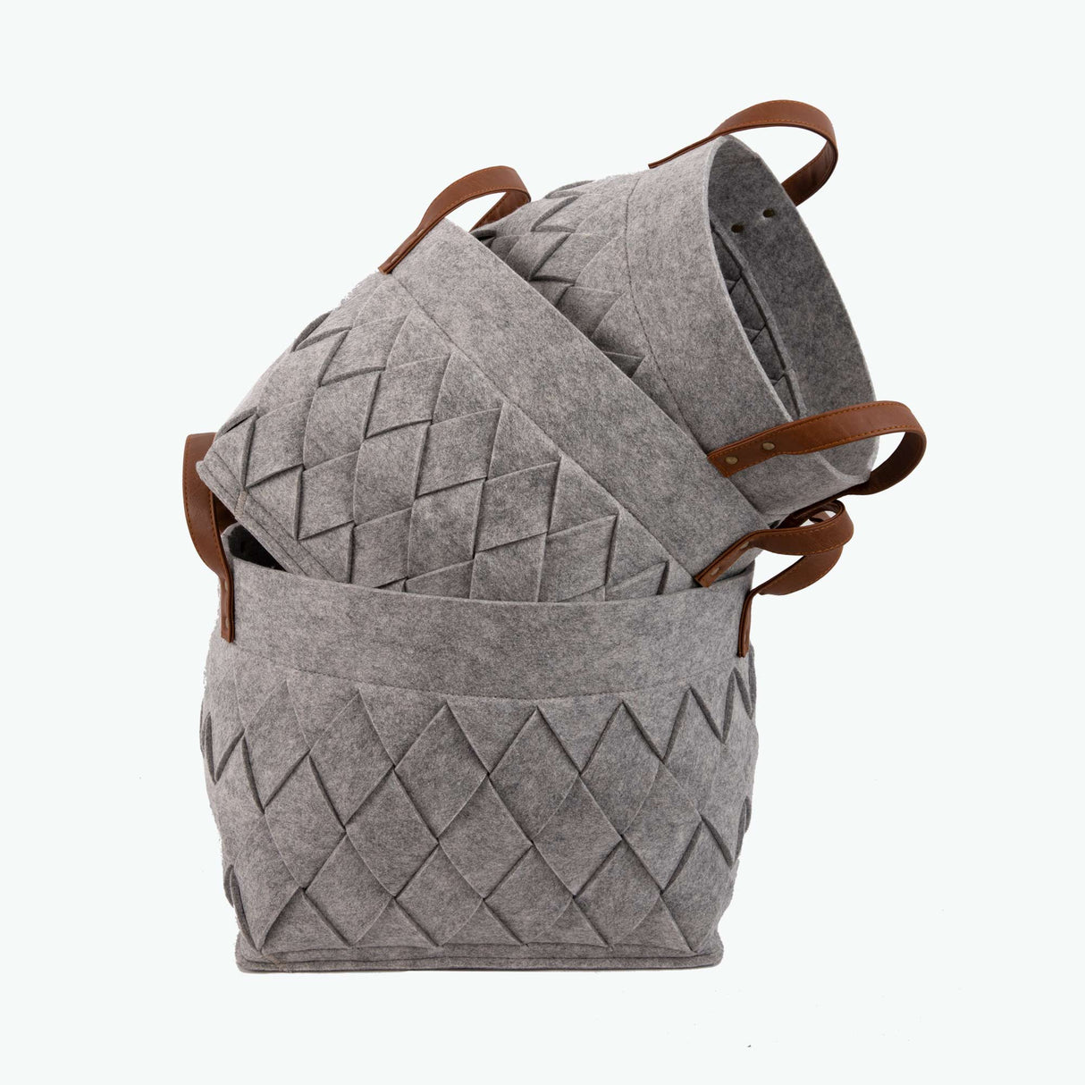 Zermatt oppbevaringskurv lys grå sett à 3