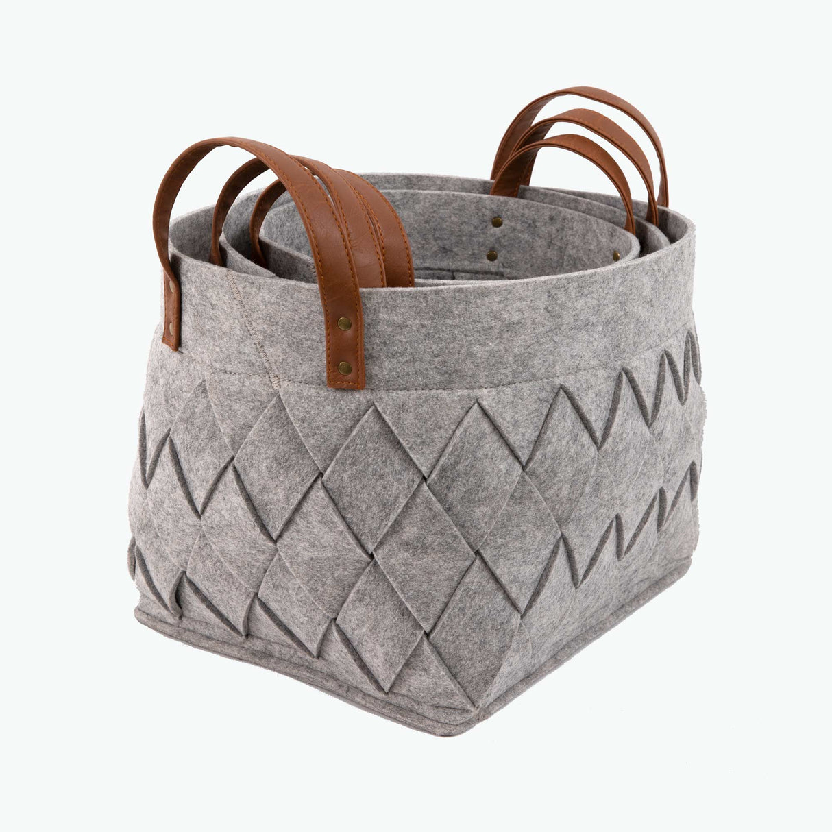 Zermatt oppbevaringskurv lys grå sett à 3