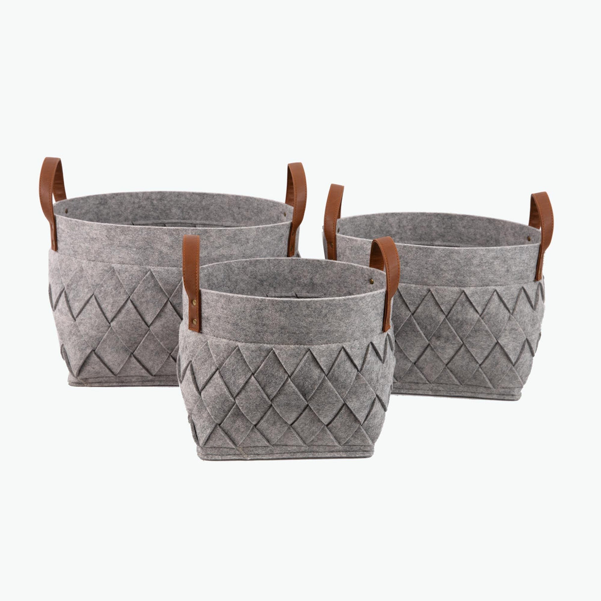 Zermatt oppbevaringskurv lys grå sett à 3
