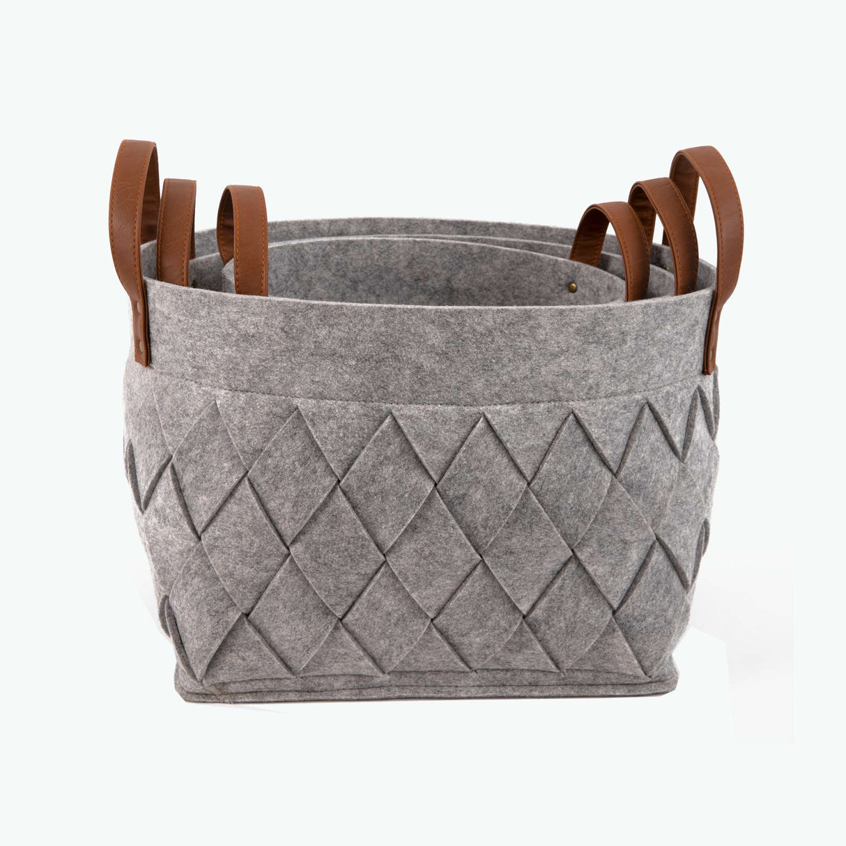 Zermatt oppbevaringskurv lys grå sett à 3