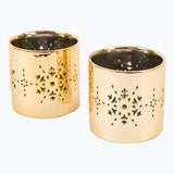 Golden Snowflake telysholder 2 stk