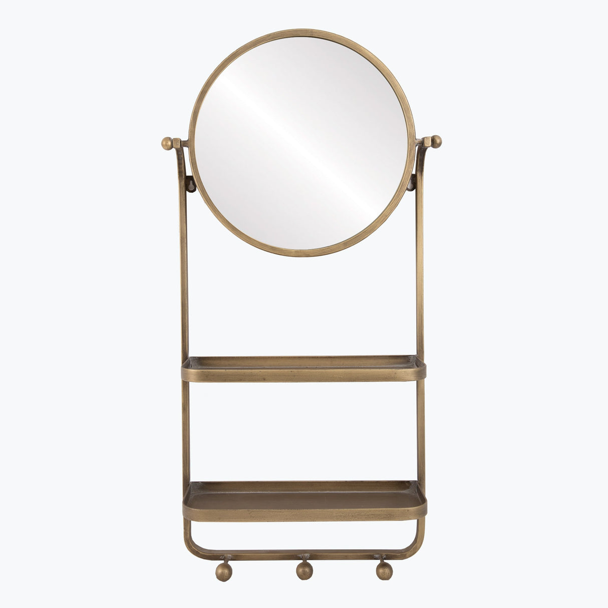 Belmond mirror with shelves and hooks