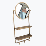 Belmond mirror with shelves and hooks