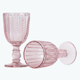 Carla vinglass 2 stk rosa