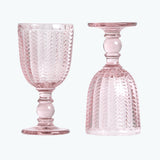 Carla vinglass 2 stk rosa