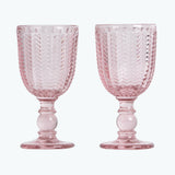 Carla vinglass 2 stk rosa