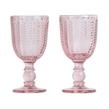 Carla vinglass 2 stk rosa