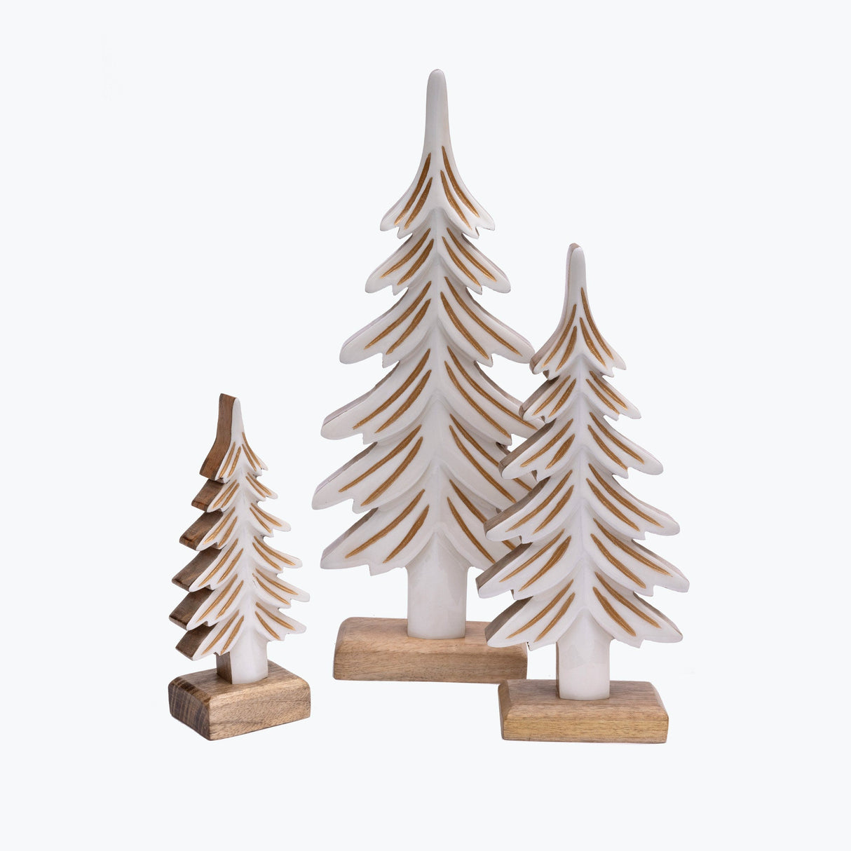 Wooden Tree hvit sett à 3