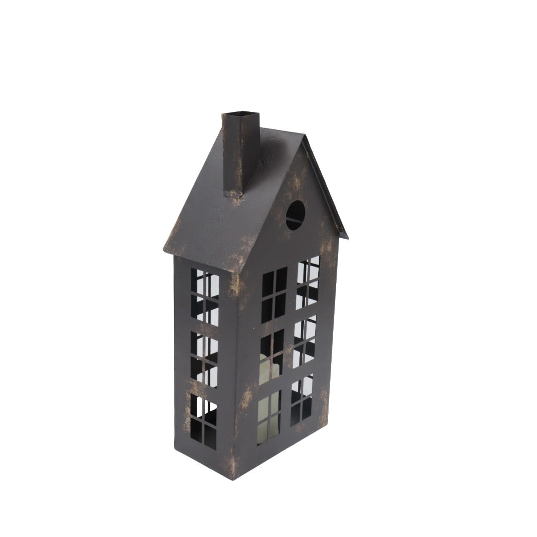 House lantern w/LED light H35 cm