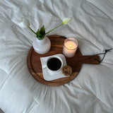 Vintage rund serveringsfjøl 30x40 cm