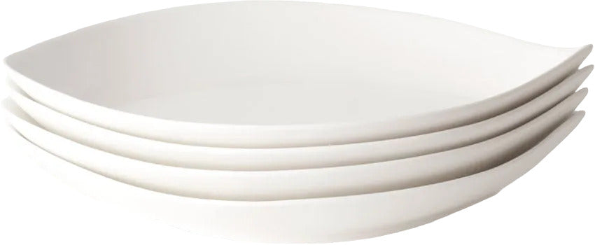 Hvit Lilje oval tallerken 4 stk
