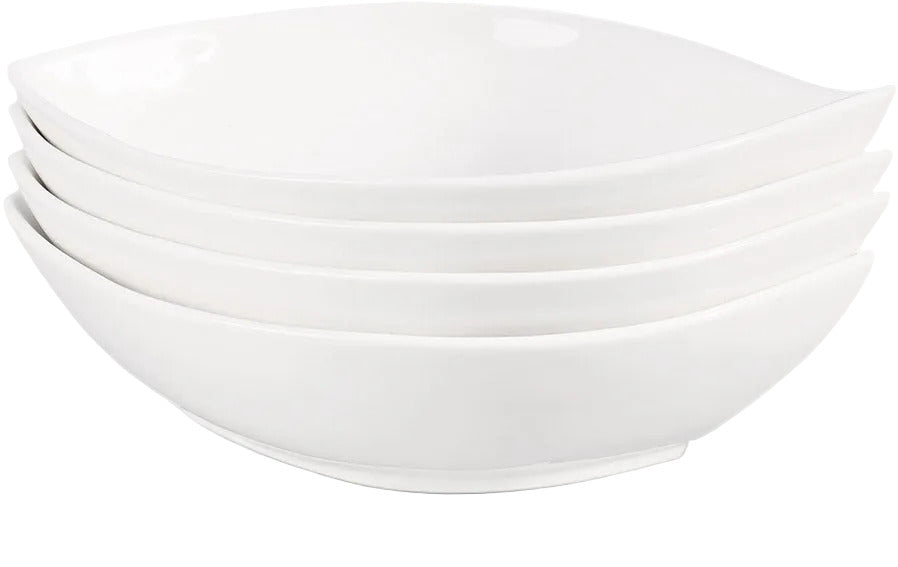 Hvit Lilje oval frokostskål 4 stk