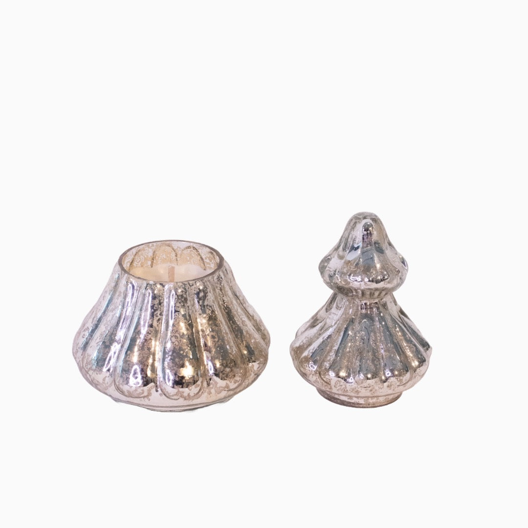 Cinnamon sølvfarget tre duftlys