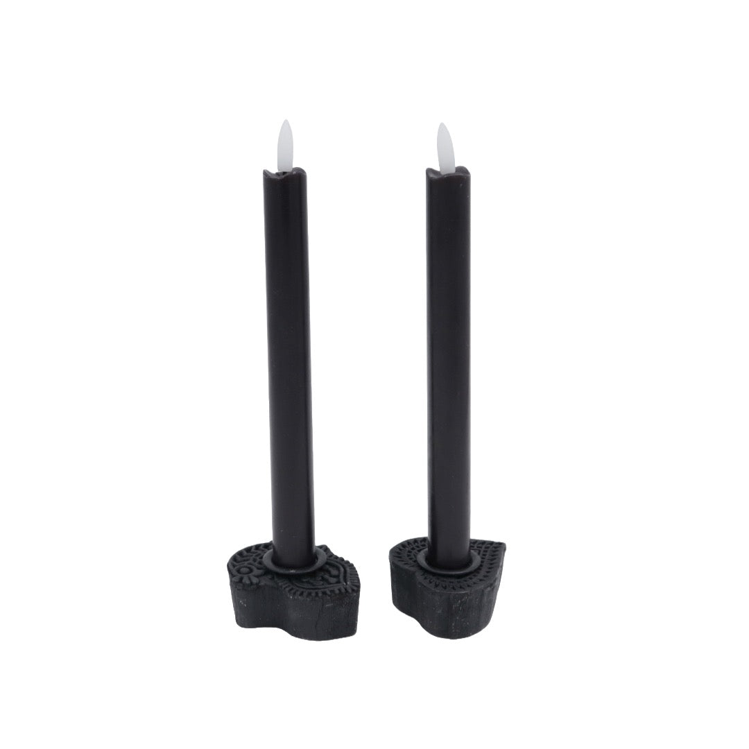 Candela kronelys svart 2 stk