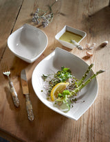 Hvit Lilje oval tallerken 4 stk