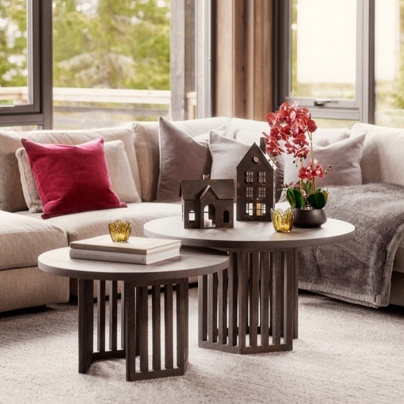 House lantern w/LED light H35 cm